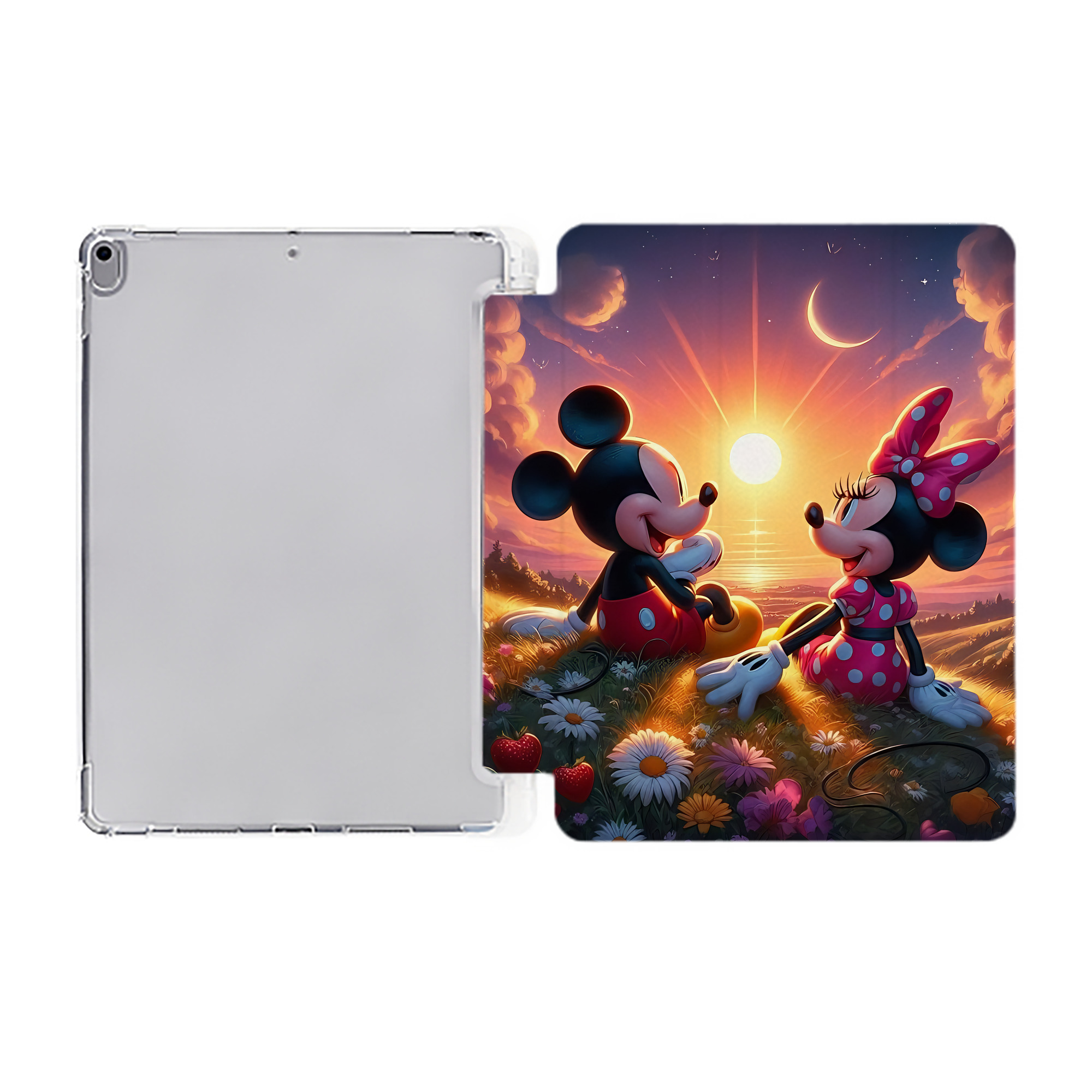 （画像用） ミッキーマウス Mickey Mouse IPad ケース ペン収納付き 三つ折りスタンド PUレザー×シリコン 対応機種9.5/10.5/10.9インチ